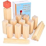 GOLDGE Kubb Spiel Wikingerschach Spiel Holzfiguren Wurf Spiel Holzspiel für Kinder Erwachsene Outdoor Sp