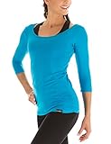Winshape Damen Fitness Yoga Pilates 3/4-Arm Shirt WS4, Türkis, Gr. S