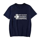 SYXZ Grey's Anatomy T-Shirt Männer Frauen T-Shirt Kurzarm Junge Mädchen T-Shirt T-Shirt Herren Kleidung,Blau,S
