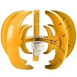 ZGNB Windkraftanlage, Bausatz 1200W 5 Blatt Generator AC Motor Solaranlage Laterne Typ DoubleLayer Gelb (48V)
