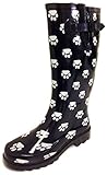 G4U Damen Regenstiefel Mehrere Stile Farbe Mitte Wade Gummistiefel Schnalle Mode Gummi Kniehohe Schneeschuhe, Pfoten, 38 EU