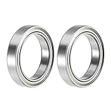 Sourcing Map S6702ZZ Rillenkugellager, 15 mm x 21 mm x 4 mm, doppelt geschirmt, Edelstahl, 2 Stück