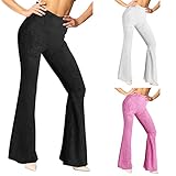 IQYU Schlaghose Damen Stoff: Cordhose Vintage Straight Leg Baggy Hose Jeggings Flared, Pants Bootcut, Stretch, Skinny Freizeithose- Jogginghose- Sweathose, Stoffhose, Yogahosen, Sp