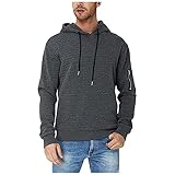 Grid Textur Herren Sweatshirtjacke Sport Outwear Hoody Casual Tops mit Seitentaschen Langarm Komfortabel Einfarbig Kapuzensweatshirt Winddicht Kapuzenpullover mit Kordelzug Streetwear Trend M