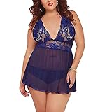 Vexiangni Dessous-Set Damen Sexy Sexy Nachthemd Erotik Lingerie Höhe Taille Reizwäsche Nachtwäsche Lace Spitze Unterwäsche und Slip Reizwäsche Set Bodysuits Nachthemd Frontverschluss Babydoll F