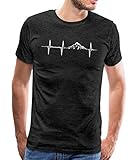 Spreadshirt Herzschlag Puls Frequenz Berge EKG Männer Premium T-Shirt, M,