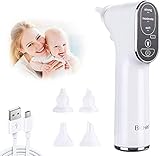 Baby Nasensauger, Elektrischer Nasensauger für Babyies, Baby Nasenreiniger mit 4 Silikondüsen & 3 Saugstufen, wiederaufladbarer Nasensauger für Neugeborene, Kleinkinder und Säugling