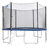 Monzana Trampolin Ø 366 cm TÜV SÜD GS Zertifiziert Komplettset inkl. Sicherheitsnetz, Leiter, Randabdeckung & Zubehör - Kindertrampolin Gartentramp