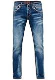 Jeanshose Herren Jeans Hose 'New York' Dicke Naht 'Rusty Neal' Stone-Washed Kontrast Neon, Hosengröße:29W / 32L, Denim Color:8323-51