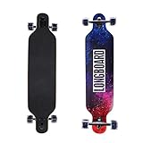 Longboard Komplettboard mit High-Speed ABEC-11 Kugellagern inklusive Flash Wheel Drop Through Freeride Skate Cruiser Boards (Leuchtendes Blau)