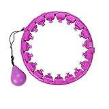 Fitness Hoop Dünne Taille Bauchtraining Gewichtsverlust Intelligentes Zählen Fitness Niemals fallende Hoop Massage Sport Hoops,Lila,19 Abschnitt gewichtete Hoola Hoops mit 360° Massage Design,Hula H