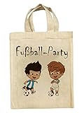 clothinx Lustige Kindergeburtstag Tasche Mitgebsel-Beutel im Set mit Geburtstag-Motto Fußball 5er Pack