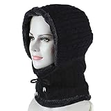 WANGYIYI Winter-Vlies-thermische Skifahren Hut Snowboard Maske Abdeckung Warme Winddichtes Wandern Ski Halten Caps Männer Frauen Balaclava Halstuch (Color : Black mask)