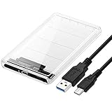 HaiQianXin 2,5 Zoll USB 3.0 USB 3.1 Typ-C-SATA-HDD-Festplatte SSD-Festplattenlaufwerk Externes Festplattengehäuse Transparentes G