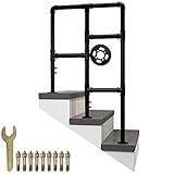 Handläufe für Stufen, 3 Stufen Handlauf Passt 1 bis 3 Stufen Schmiedeeisen Handlauf Treppenschiene, Einstellbar Treppengeländer, Übergangs-Handlauf mit Installationssatz, Handläufe für Outdoor S