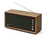 Dynavox FMP3 BT, kompaktes FM-Küchenradio in edlem Holz-Design, portabler Wireless-Lautsprecher mit BT-Funktion, Lange Akku-L