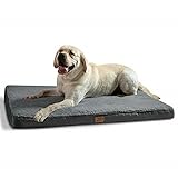 Bedsure orthopädisches Hundebett Grosse Hunde - 110x80x8 Hundekissen flauschig Hundematte waschbar Hundematratze in dunkelgrau für große H