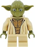 LEGO Star Wars Minifigur Jedi Meister Yoda (olivfarbener Kopf) mit Stab und Laserschw