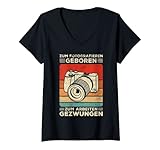 Damen Fotografin Hobbyfotografin Kamera Fotos Shooting T-Shirt mit V