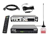 COMAG SL65T2 DVB-T2 Receiver inkl. 3 Monate gratis Freenet TV, PVR Ready, Digital, Full-HD 1080p, HDMI, SCART, Mediaplayer, USB 2.0, 12V Camping Adapter Kabel, 2m HDMI Kabel und DVB-T2