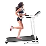 CLISPEED Faltbares Laufband Elektrisches Laufband 1,5 PS Motorisiertes Laufband Einstellbare Haushalt Einfach einzurichten Laufmaschine mit LCD-Monitor Handyhalter für Fitnessstudio, Bü