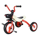 HOMCOM Kinderdreirad Dreirad Kinder Fahrrad Kinderfahrzeug Rad Lufthorn Baby Faltbar Rot 65 x 50 x 56