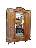 Antiker Kleiderschrank aus Eiche 3-türig | Dielenschrank Garderobenschrank Spiegelschrank | Gründerzeit um 1900 | B: 160 cm (10373)