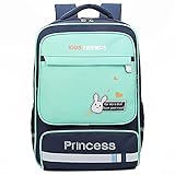 ZHD&CC Schulrucksack Mädchen Schulranzen Jungen Schultasche Mit Ergonomischem Design Rucksack Campus Backpack Nylon Wasserdicht Daypacks Damen Freizeitrucksack Teenager Rucksäcke,Grü