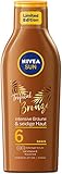 Nivea Sun Tropical Bronze Sonnenlotion LSF 6, Sonnenschutz für langanhaltende Bräune ohne Selbstbräuner, Sonnencreme mit Carotin-Extrakt und Vitamin E, 200