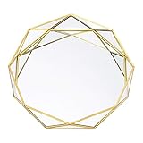 cypressen Spiegeltablett Dekotablett Spiegel Tablett Glastablett Schmuck Vintage Make-up Schmuck Veranstalter Spiegelglas Tablett geometrische Runde Glasplatte westlichen Kuchen D