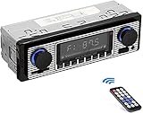 Classic Car Stereo Bluetooth Car Radio 2 Knob Single Din 60WX4 FM Freisprecheinrichtung Autoradio Oldtimer MP3 AUX USB U-Disk Audio mit Fernbedienung