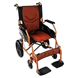 Mobiclinic, Orthopädischer Rollstuhl, Modell Pirámide, Aluminium, faltbar, Bremse an den Griffen, Europäische Marke, Sitz 46 cm, Für Behinderte, Fußstütze, Armlehnen, Farbe: orang