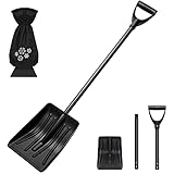 Zelaby Schneeschieber, Schneeschaufel Eiskratzer Kit, Tragbar und abnehmbar, Geeignet für PKW, LKW, Camping und Outdoor-Aktivitäten, Kunststoff, Griff aus Aluminium, Länge: 64.5 - 96