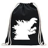 Kiwistar - Godzilla - Ungeheuer - Seemonster Turnbeutel Fun Rucksack Sport Beutel Gymsack Baumwolle mit Ziehg