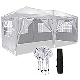 Pavillon 3x3m/3x6m Pavillon Faltbar Partyzelt Faltpavillon Wasserdicht Gartenpavillon Popup Pavillon mit 4 Seitenteilen für Garten, Terrasse, Party, Mark