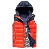 JOYISURE Beheizte Jacke Herren USB Hautfreundlich Elektrische Jacke Smarte Warme Daunenweste Winterjacke Parka Beheizte Warme Weste für Outdoor Reisen Motorsport Radfahren Skifahren(rot,XL)