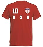 aprom USA Amerika Kinder T-Shirt Trikot ALL-10 Rot - WM 2018 Fußball (164)