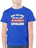 Scrabble Jungen - Der TUT nix - Scrabble - weiß - 152 (12/13 Jahre) - Royalblau - Spruch - F130K - Kinder Tshirts und T-Shirt für Jung