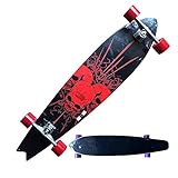 hjj Longboard Skateboard Complete Skateboard Mini für Cruising Pinsel Street, Carving, Free-Style und Downhill 7-Layer Doppel Kick Deck Geeignet für Teenager, Anfänger, Mädchen, Jungs jiany