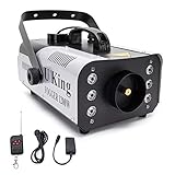 UKing 1200W Nebelmaschine outdoor mit 6 Farb Steuerbaren Lichtern,RGB fog machine mit Fernbedienung und 1L Tank für Hochzeit,Party, Theater, Disco Club