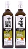 Terra Creta Olivenöl 2x 1,0l P.D.O. Kolymvari | Extra natives Olivenöl von Kreta | + 1 x 20ml Olivenöl'ElaioGi' aus G