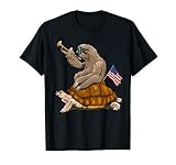 Schildkröte mit Faultier und Amerika Fahne !!! T-S