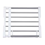 BAOYOUNI Teleskop-Garderobensystem Regal Kleiderschrank Schrank Edelstahl-Stange Teleskopregal Kleiderbügel Organizer DIY Separator Kleideraufbewahrungssysteme Wandregale Verstellbare Länge 45-70