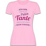 Schwester und Tante Geschenk - Ich Bin die Coole Patentante - L - Rosa - Tante - L191 - Tailliertes Tshirt für Damen und Frauen T-S