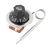 sourcing map Temperaturschalter Kapillar Thermostat NC AC 250v 16A 30-85C für Backofen Kühlschrank