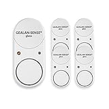 GEALAN-Sense® Glass universal Fensteralarm, nachrüstbarer Einbruchschutz mit 110db Signalton, inklusive Abschreckungsleuchte, einfache Montage, Made in Germany, inklusive Batterien, 5er Pack, weiß