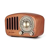WERHA Vintage Radio Retro Bluetooth-Lautsprecher- Walnuss aus Holz Fm Radio mit altmodischer Stil, starker Bass, lautes Volumen, Bluetooth 4.2, Tf. Karte& Aux. Tragbare Funkgeräte (Color : A)