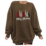 Weihnachten Pullover Damen-Teenager MäDchen Weihnachtspulli Rudolph Rentier Elfe Kapuzen Christmas Sweatshirt Xmas Pulli Schneemann Weihnachtspullover Kapuzenpulli Lose Basic Oberteile B
