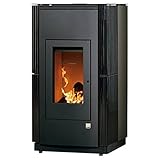 HARK Pelletofen Ecomat-6 Ofenkacheln Schwarz-Glänzend Korpus schw