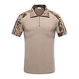 WSPDSD Herren Camo Army Combat Shirt Airsoft Paintball T-Shirt - HLD,S